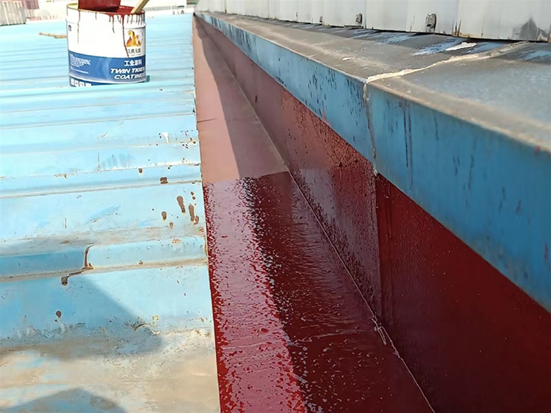 屋面天溝涂抹防銹漆